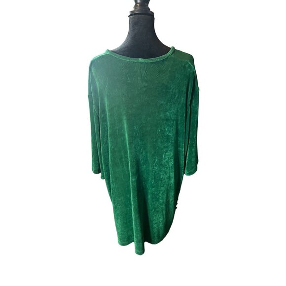 Plus By Peggy Lutz Green Textured Slinky Cardigan Short Sleeve Top Set 18/20 - Picture 5 of 11